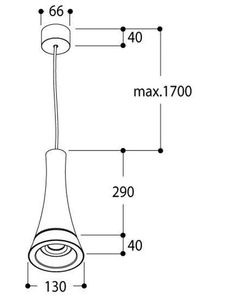 Tal Lighting PARIS NXT LED - BLACK MAINSCORD MAINS DIMM Hängelampe