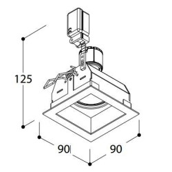 TAL QUAD 1 ORIENTABLE GU10 TORSION recessed spot