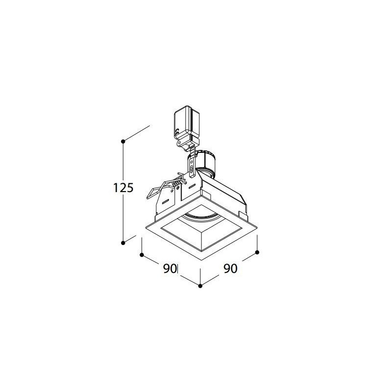TAL QUAD 1 ORIENTABLE GU10 TORSION inbouwspot