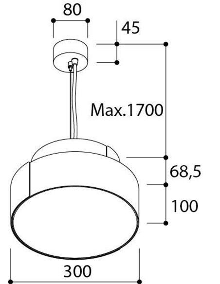 Tal Lighting ROLLO 300 Suspended Hängelampe