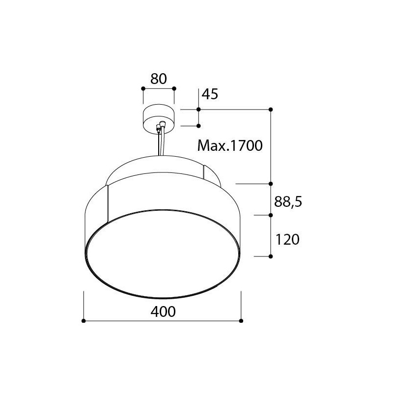 TAL ROLLO 400 Suspended hanglamp