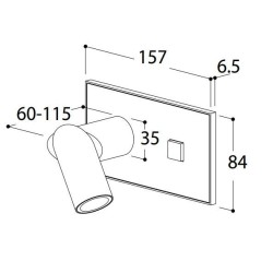 TAL Select 1TMicroscoop 24V-250V push button wandlamp