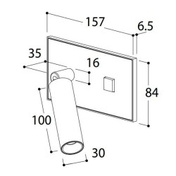 TAL Select 1TNobel 24V-250V push button wandlamp