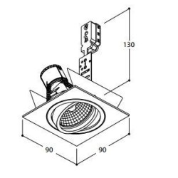 TAL SOLID SQUARE MOBY GU10 ceiling lamp