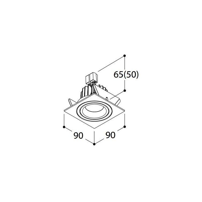 TAL SOLID SQUARE MOBY HALOLED plafondlamp