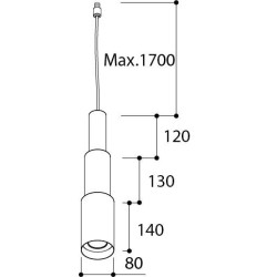 TAL TELESCOOP Suspended M10 mains dimm suspension lamp