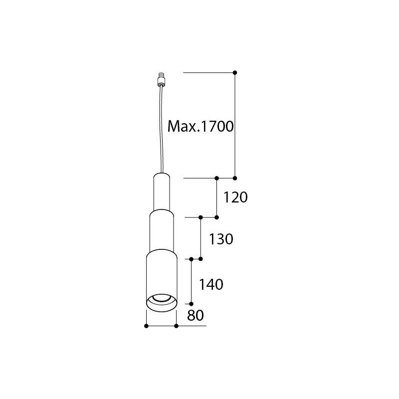 TAL TELESCOOP Suspended M10 mains dimm hanglamp