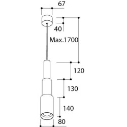 TAL TELESCOOP Suspended mains dimm suspension lamp