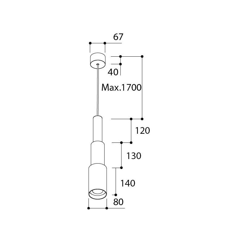 TAL TELESCOOP Suspended mains dimm hanglamp