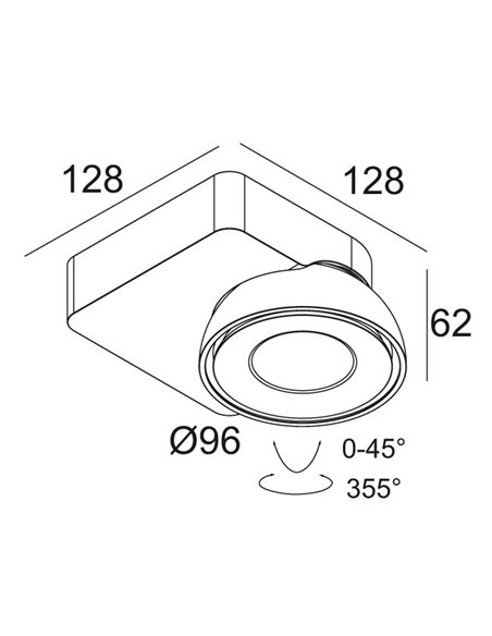 Delta Light TWEETER M ON 1 Plafondlamp / Wandlamp