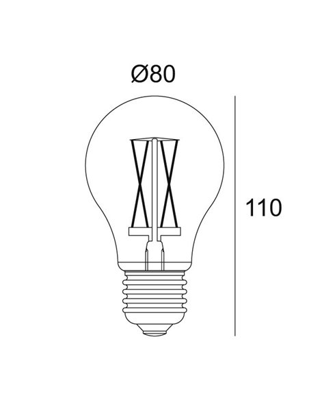 Delta Light LED FILAMENT GL80 E27 6W 2000K - SMOKE