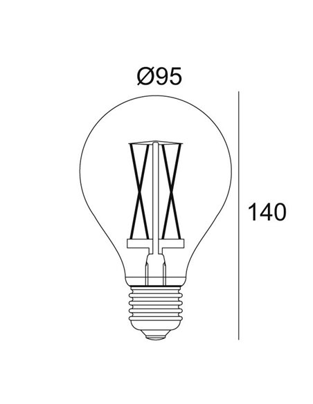 Delta Light LED FILAMENT GL95 E27 6W 2000K - SMOKE