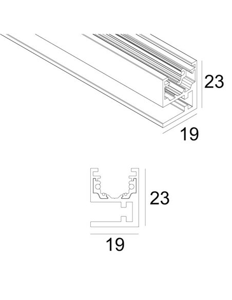 Delta Light SOLI - PROFILE 2m Hanglamp