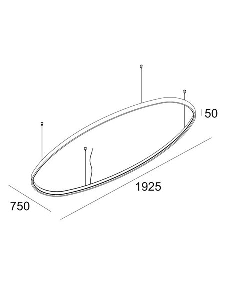 Delta Light SUPERLOOP HC SBL OVAL M Hanglamp