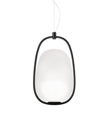 Kundalini Lannà hanglamp, zwart/wit