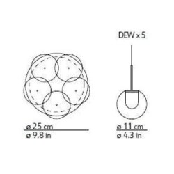 Kundalini Dew 5 Chandelier suspension lamp
