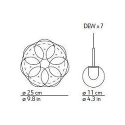Kundalini Dew 7 Chandelier suspension lamp