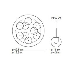 Kundalini Dew 9 Chandelier suspension lamp
