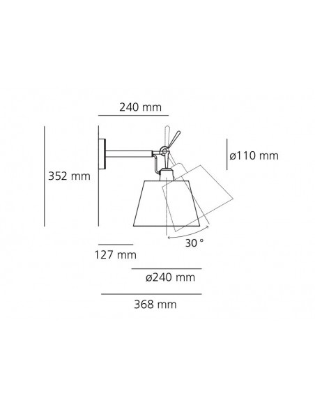 Artemide Tolomeo Diffusore 18 Wall Body