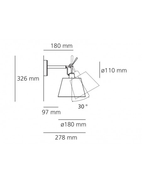 Artemide Tolomeo Diffusore 32 Wall Body