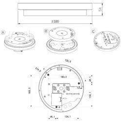 Integratech Disc Ceiling light emergency 3h