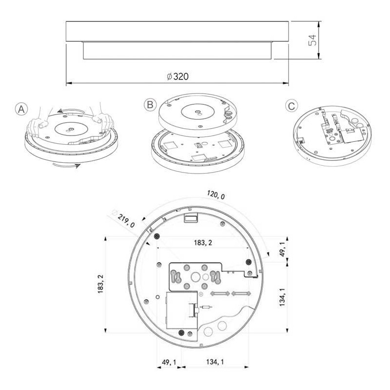 Integratech Disc plafondlamp sensor