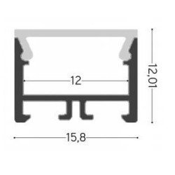 Integratech Profile SL Flat 15x12 2m black cover incl. acc.