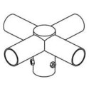 Integratech Streetlight adapter 4x 60mm lichtgrijs RAL9022