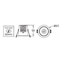 Integratech Recessed spot Deep low UGR 5W