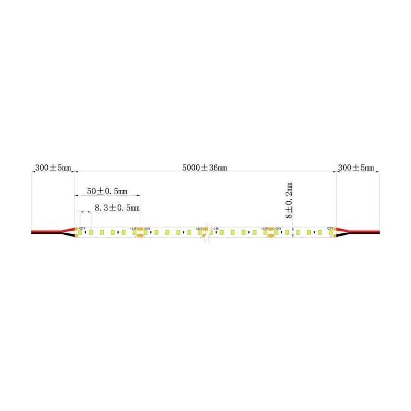 Integratech LED strip 120LED/m SMD2835 24V IP67 5m