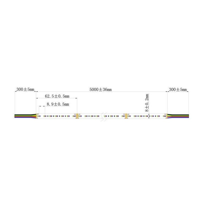 Integratech LED strip dotsfree 336LED/m 2110 24V IP67 RGB 5m