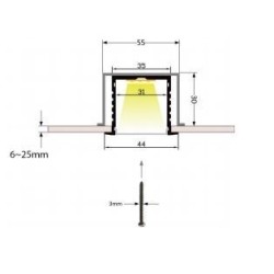 Integratech Recessed bracket profile RPL3535