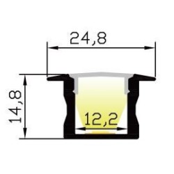 Integratech Profile RSL15 2m clear cover incl. accessories