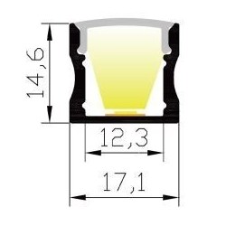Integratech LED profile SL15 Complete kit