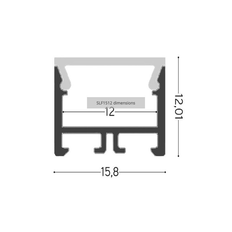 Integratech Profiel SL Flat 15x12 3m diff. opaal incl. acc.