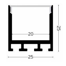 Integratech Profile SL Flat 25x25 3m milky cover incl. acc.