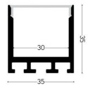 Integratech Profiel SL Flat 35x35 2m diff. opaal incl. acc.