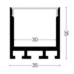 Integratech Profile SL Flat 35x35 2m milky cover incl. acc.