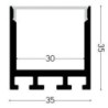Integratech Profile SL Flat 35x35 3m milky cover incl. acc.