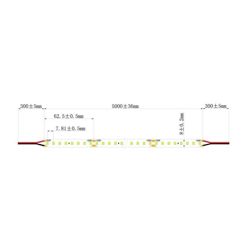 Integratech LED strip 128LED/m SMD2835 24V IP20 5m