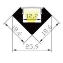 Integratech Profiel 45 2m plexi mat incl. toebehoren