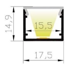 Integratech LED profile Baseline 17x15 2m