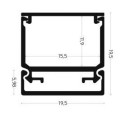 Integratech LED profiel Baseline 19x19 met kabelbasis