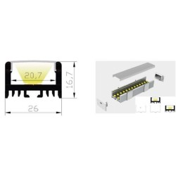 Integratech LED profile Baseline 26x17 2m
