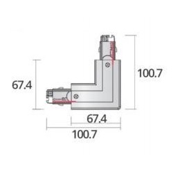 Integratech Corner left for universal 3ph rail 7p