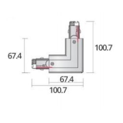 Integratech Corner right for universal 3ph rail 7p