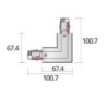 Integratech Corner right for universal 3ph rail 7p