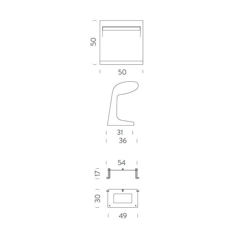 Nemo Borne Béton Grande outdoor IP44 - fixing plate