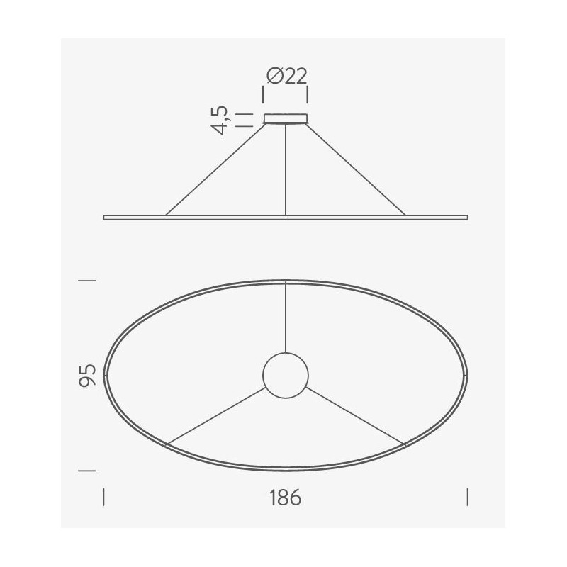 Nemo Ellisse Mega Down Hanglamp
