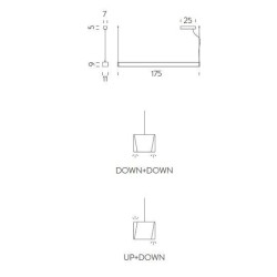 Nemo Tru horizontal down+up Suspension lamp